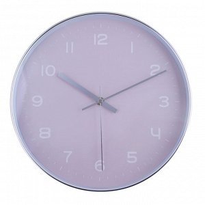 Часы настенные круглые, пластиковая оправа и стеклянная линза, d30 см., арт08-51