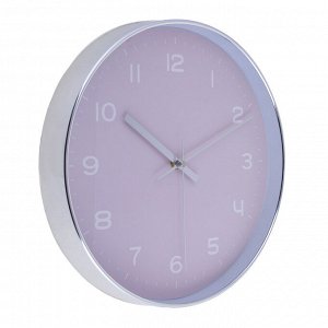 Часы настенные круглые, пластиковая оправа и стеклянная линза, d30 см., арт08-51