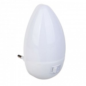 FORZA Светильник-ночник в розетку с выкл, 3LED-одноцвет, пластик, 220-240В, 0,1Вт, "Капля", 4 цв