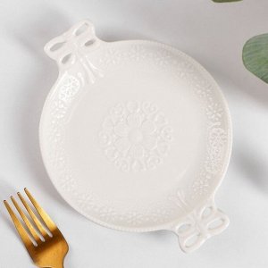 Блюдо керамическое «Сьюзен», 18x13,5 см, цвет белый