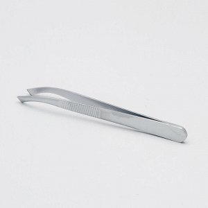 Zinger Пинцет для бровей дугообразный скошенный / Standard 86053 M (T-053-M), серебристый матовый