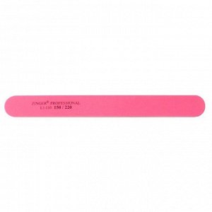 Zinger Пилка для натуральных ногтей абразивная прямая / Classic EJ-110, 150/220 грит, розовый