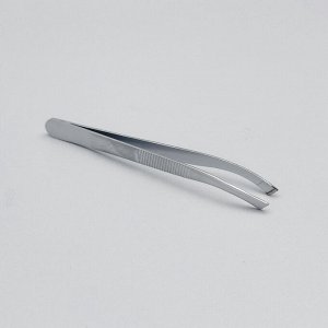 Zinger Пинцет для бровей дугообразный скошенный / Standard 86053 M (T-053-M), серебристый матовый