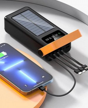 Внешний аккумулятор на солнечной батарее Power Bank 12 в 1 Solar Charger 30000 mAh