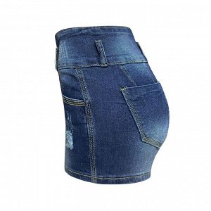 Женские джинсовые шорты с карманами, на пуговицах, цвет синий