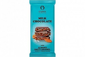 «O'Zera», шоколад Milk chocolate with Almonds salt caramel, 90 г