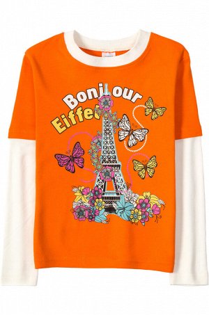 Лонгсливы для девочек "Bonjour", цвет Оранжевый