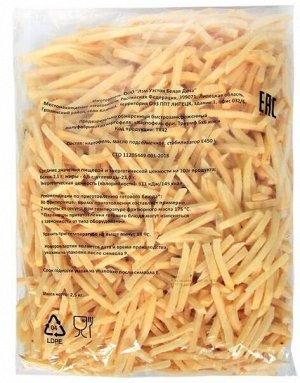 Картофель фри, без панировки 6х6, Триумф, Ви Фрай, 2500 г, (5)