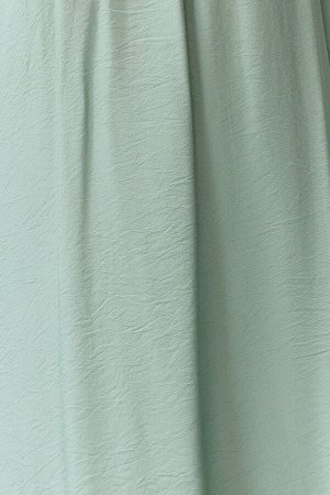 Хаки Тканое платье миди Aerobin с широким вырезом и сборками