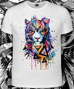 Футболки женские Rainbow Tiger (Светится в ультрафиолете)