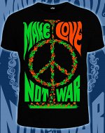 Футболки мужские Make love not war (Светится в ультрафиолете)