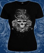 Футболки женские Steampunk Skull (Светится в темноте и ультрафиолете)