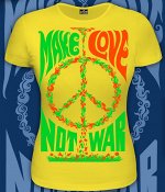 Футболки женские Make love not war (Светится в ультрафиолете)
