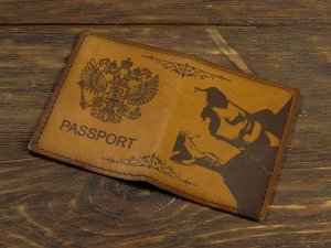Обложка на паспорт из кожи с Путиным