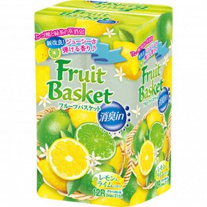 Туалетная бумага Marutomi "Fruits Basket" двухслойная c ароматом лимона и лайма 12 рулонов