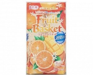Туалетная бумага Marutomi "Fruits Basket" двухслойная c ароматом апельсина и манго 12 рулонов