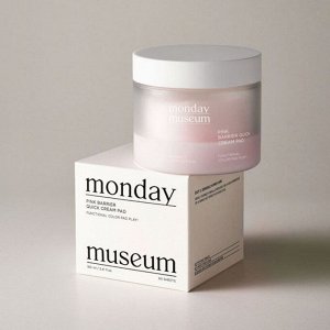 Розовые крем пэды для мгновенного увлажнения кожи лица MONDAY MUSEUM PINK BARRIER QUICK CREAM PAD 150 мл 60 шт.