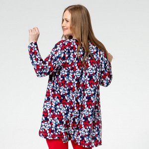 Комплект, трикотаж, кардиган, блуза, красный, Красный