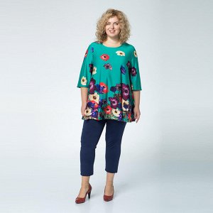 Комплект, трикотаж, блуза, брюки, зеленый, Зеленый