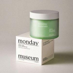 Зеленые пилинг пэды для мгновенного очищения кожи лица MONDAY MUSEUM GREEN PEEL QUICK WATER PAD 150 мл 60 шт.