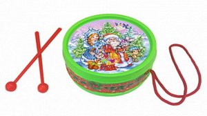 152041--Барабан Дед Мороз и Снегурочка, 15см.пакет
