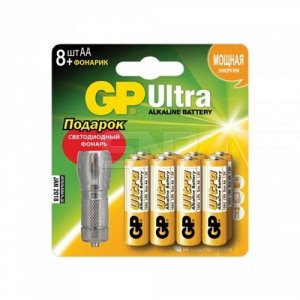 Батарейки GP LR6 Ultra 8bl + фонарик (8 шт.)