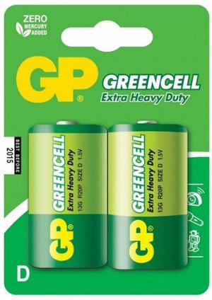 158017--Батарейки GP R20 Greencell  2 шт.