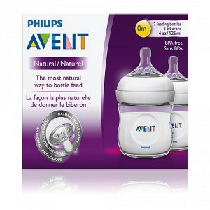 Бутылочка из полипропилена  125 мл. , 0 мес.+, 2 шт. Philips Avent. Серия Natural