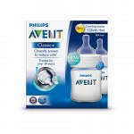 Бутылочка из полипропилена 125  мл, 0 мес +, 2 шт. Philips Avent .Серия Classic+