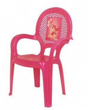 АПр322 6205--Детский стульчик с рисунком розовый  Dunya Plastik