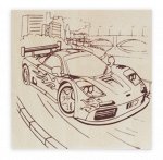 Заготовка деревянная для выжигания &quot;Гоночная машина&quot; 15*15 см.