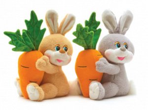 Заяц с большой морковкой муз.28см