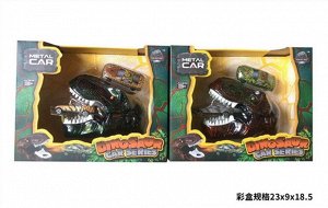 Дт3675 KZ-958-401G--Игрушка Голова динозавра,+машинки , кор. 23*18,5*9 см.