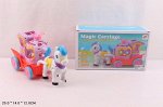 Игрушка развив. Лошадка с каретой, на бат., свет., звук, кор. 25*14*12 см.