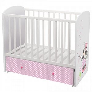 Кроватка детская Polini Kids Disney baby 750 "Минни Маус-Фея" , белый-розовый
