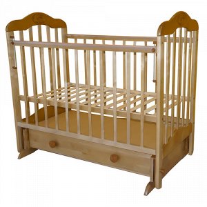 Кровать детская "Мой малыш-3" попереч. маятник,ящик, ПВХ накладка, орех