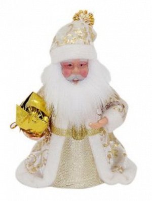 Ди1683 972433--Кукла Дед Мороз 13 см, под елку, золото
