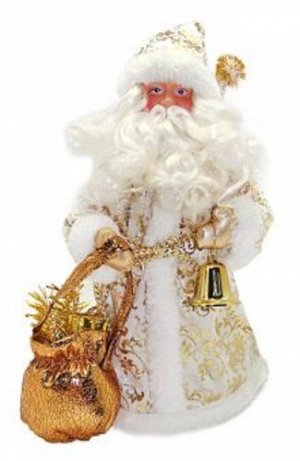 Кукла Дед Мороз 25 см. золото, пакет.*