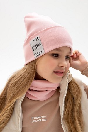 Комплект Цвет: светло-розовый

Комплект состоит из шапки со снудом. Двухслойная шапка с
отворотом, выполнена из мягкого эластичного трикотажа.
Оформлена брендированной текстильной нашивкой на переде
