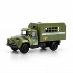 Машина &quot;Технопарк&quot; металл. инерц. Зил 130 Будка военная , откр. двери,кор.12см