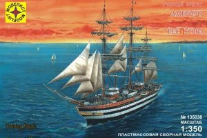 173897--Модель Корабль учебный фрегат "Америго Веспуччи" 1:350