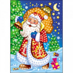 153357--Мозаика из помпонов Дед Мороз , А4 кор