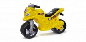 224241--Мотоцикл 2-х колесный желтый , пак. 68*28*47 см