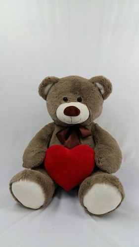 Мягк. игрушка Мишка Рон с сердцем коричневый, 70 см.