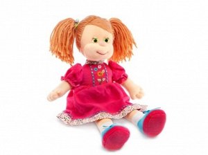Мягк. игрушка Кукла Варенька в вельветовом платье муз. 22см