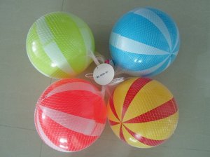 Дт2905 S628-81--Мяч надувной  полосатый ,22,5 см.