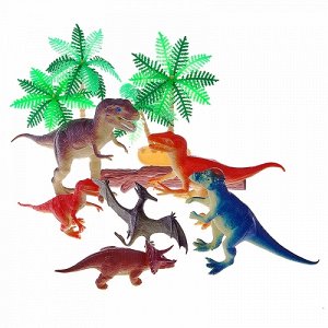 Набор динозавров с аксесс, 10 шт., 10-21 см, пак.