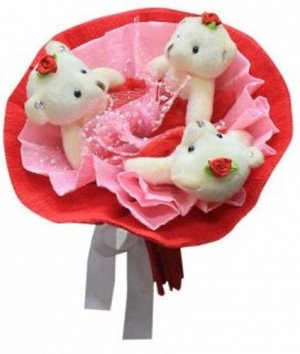 Набор для творчества Букет из мягких игрушек Love , 3 мишки кор. 35*15*4,5 см