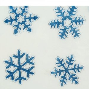 Наклейка на стекло "Синие резные снежинки" 4 шт. 23*19 см