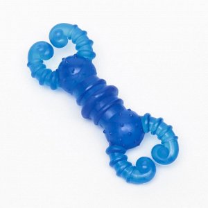Игрушка жевательная "Краб", прозрачная, TPR, 12 см, голубая   7989746